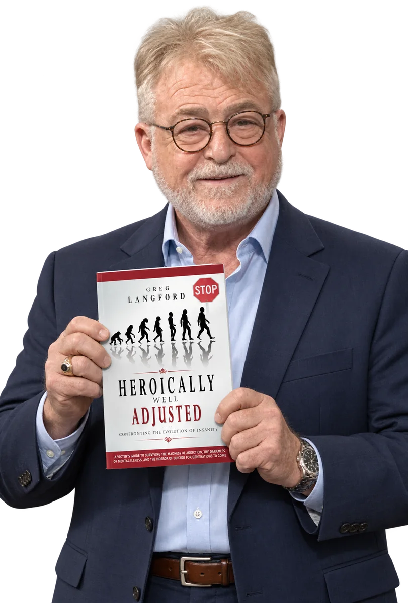 Greg Langford with his book